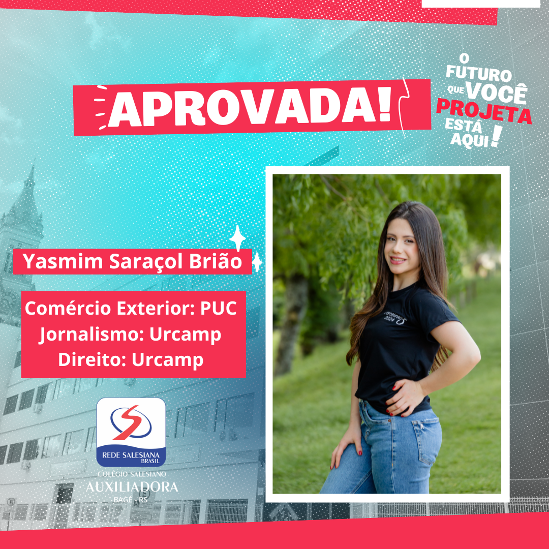 Arte de aprovação de Yasmim Saraçol Brião